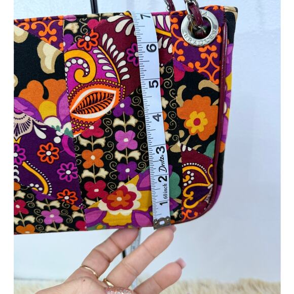 Vera Bradley Quilted Patchwork Floral Chain Shoulder Bag Cotton Tote Excellent - Picture 5 of 8